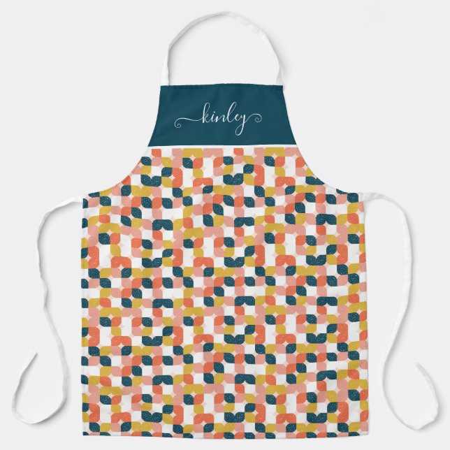 Bauhaus Retro Geometric Pattern Apron (Front)