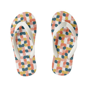 Bauhaus Retro Geometric Pattern Kid's Jandals