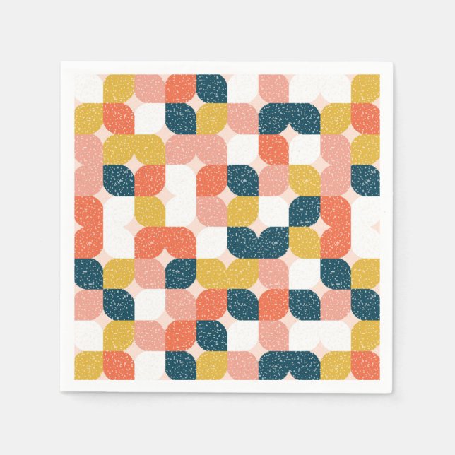 Bauhaus Retro Geometric Pattern Napkin (Front)