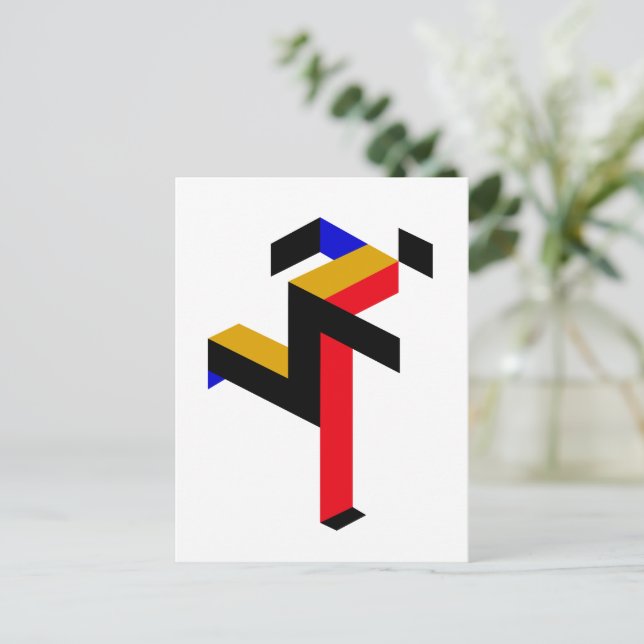 Bauhaus Running Man Poster Postcard (Standing Front)