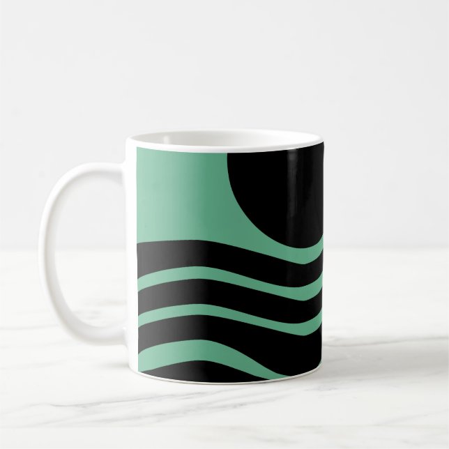 Bauhaus Seafoam Green Abstract Coffee Mug (Left)
