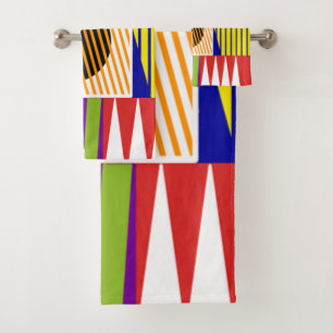 Bauhaus Shape Collage Bath Towel Set