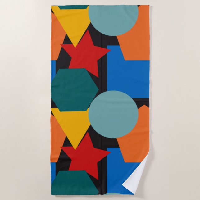Bauhaus Shapes  Beach Towel (Front)
