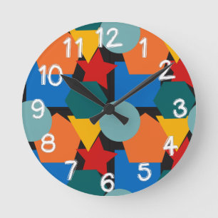Bauhaus Shapes  Round Clock