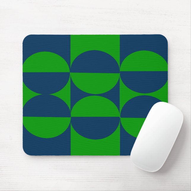 Bauhaus Squares and Circles  Mouse Pad (With Mouse)