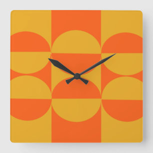 Bauhaus Squares and Circles Square Wall Clock