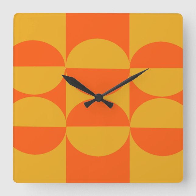 Bauhaus Squares and Circles  Square Wall Clock (Front)