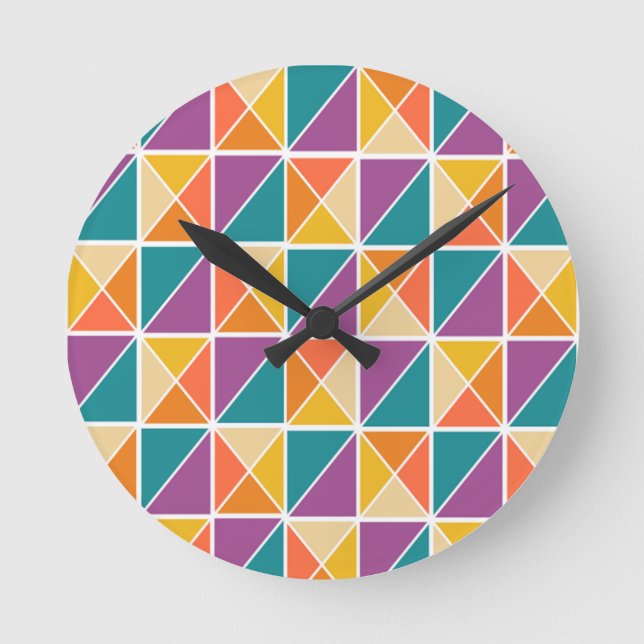 Bauhaus Squares Round Clock (Front)