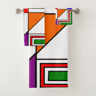 Bauhaus Stained Glass Bath Towel Set