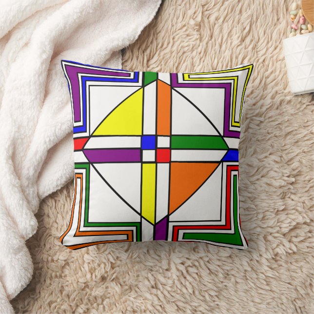 Bauhaus Stained Glass Cushion (Blanket)