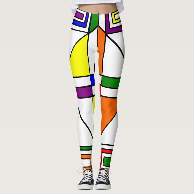 Bauhaus Stained Glass Leggings (Front)