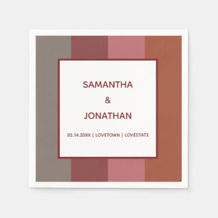 Bauhaus Striped Custom Wedding Paper Napkins