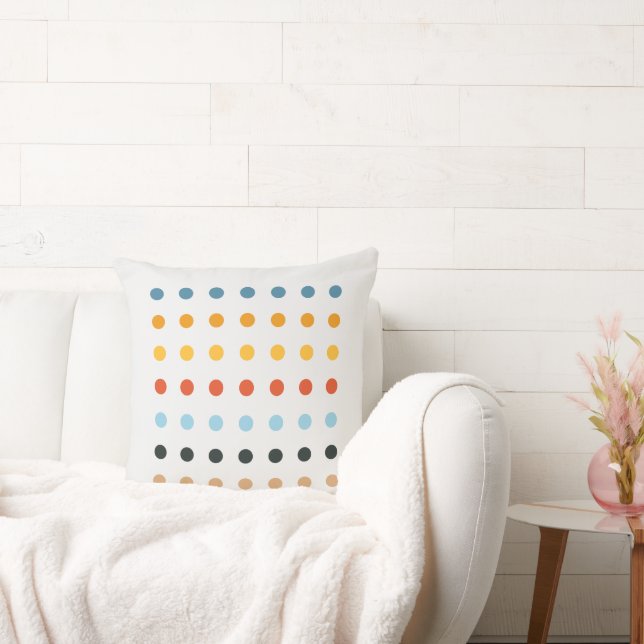 Bauhaus Style Dot Design on Duck White Cushion (Couch)