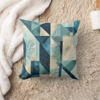 Bauhaus Style Geometric Sage and Blue Lumbar