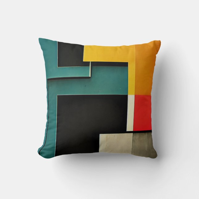 Bauhaus style illustrated cushion (Front)
