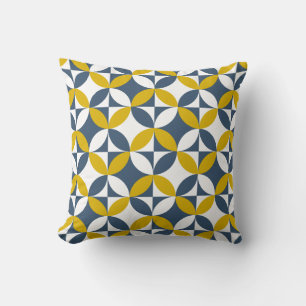 Bauhaus Style Mid Century Geometric Circles Cushion