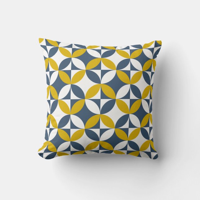 Bauhaus Style Mid Century Geometric Circles  Cushion (Front)