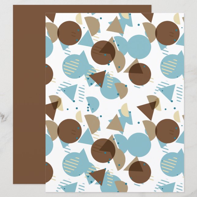 Bauhaus Style Mosaic Art Pattern Scrapbook Paper (Front/Back)