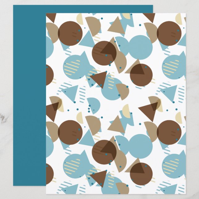 Bauhaus Style Mosaic Art Pattern Scrapbook Paper (Front/Back)