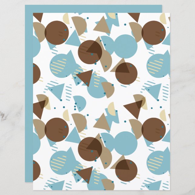 Bauhaus Style Mosaic Art Pattern Scrapbook Paper (Front/Back)