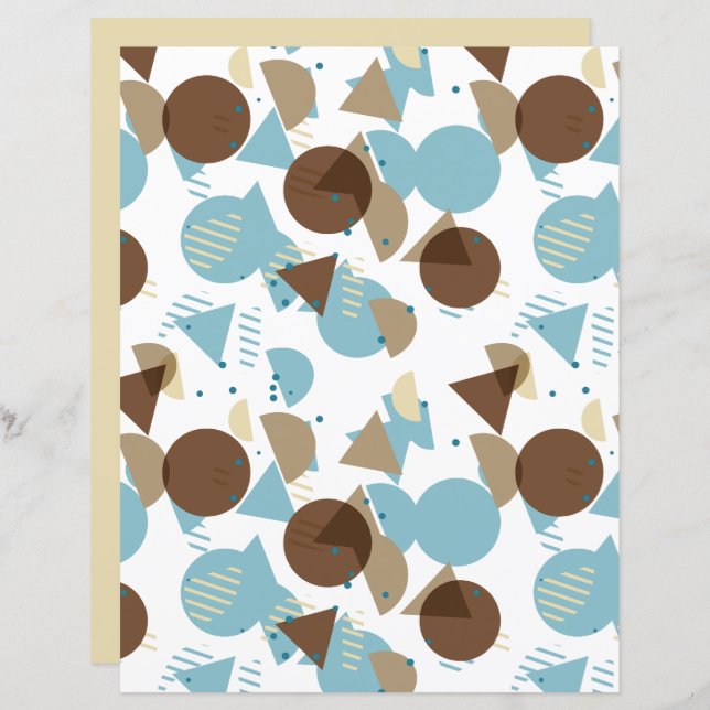 Bauhaus Style Mosaic Art Pattern Scrapbook Paper (Front/Back)