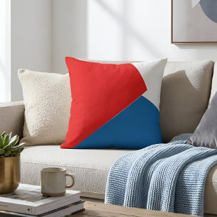 Bauhaus Style Red White & Blue Modern Art Cushion