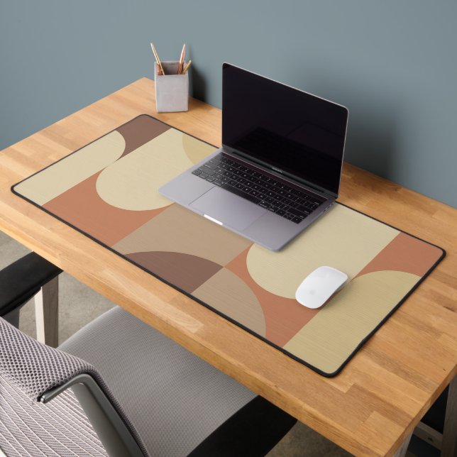 Bauhaus Terracotta Beige Abstract Desk Mat (Office 2)
