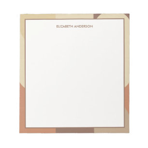 Bauhaus Terracotta Beige Abstract Personalized Notepad