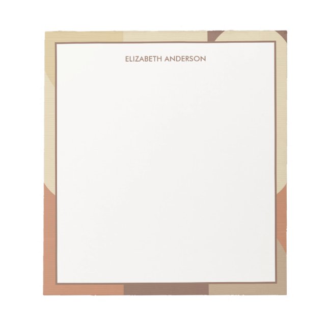 Bauhaus Terracotta Beige Abstract Personalized Notepad (Front)