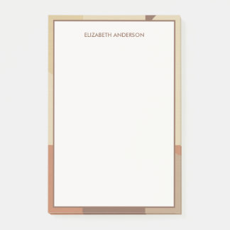 Bauhaus Terracotta Beige Abstract Personalized Post-it Notes