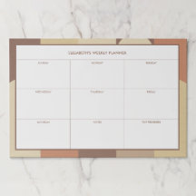 Bauhaus Terracotta Beige Abstract Weekly Desk