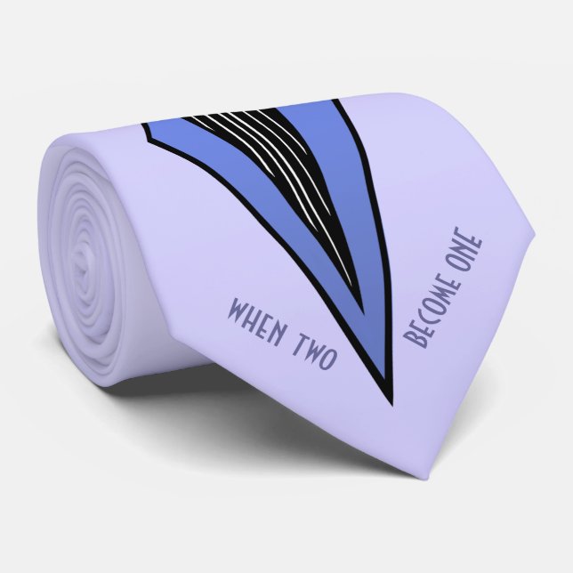 Bauhaus Tuxedo Lavender Wedding Personalised Tie (Rolled)