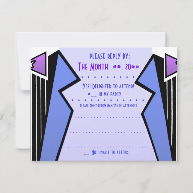 Bauhaus Tuxedo - LBV (Reply Card) RSVP Card (Front)