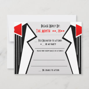Bauhaus Tuxedo  (Reply Card) RSVP Card