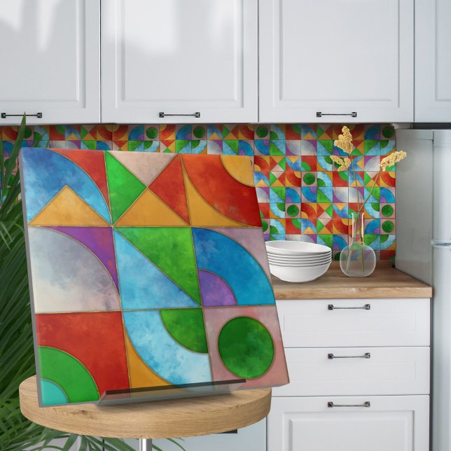 Bauhaus Watercolor geometric abstract N1 Tile (Creator Uploaded)