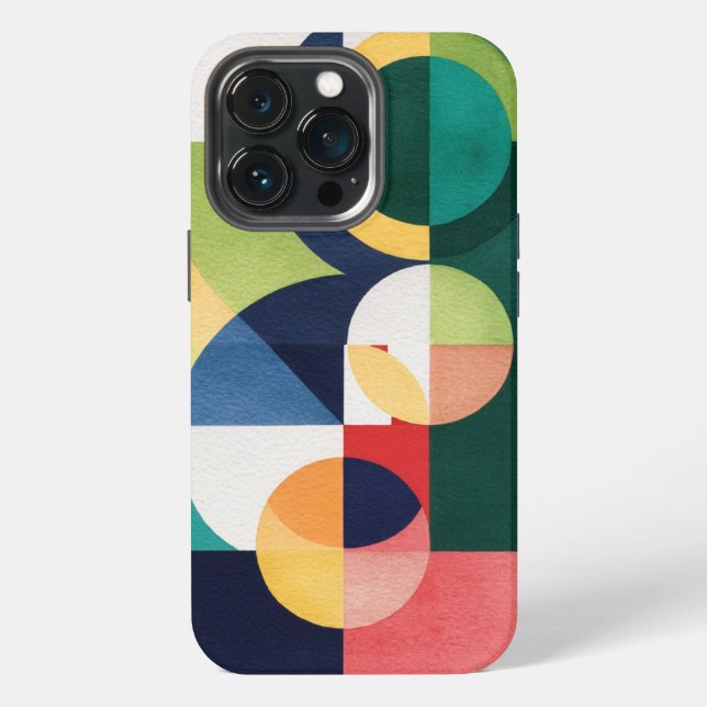  Bauhaus Watercolor - Geometric Green Phone Case (Back)