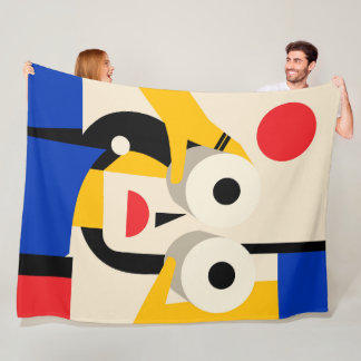 Bauhaus Woman Binoculars Looking Forward Art Fleece Blanket