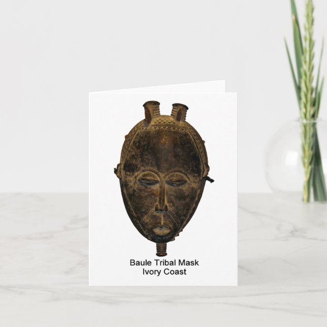Baule Tribal Mask Note Card (Front)