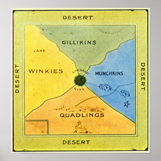 Baum's First Oz Map Poster (Front)