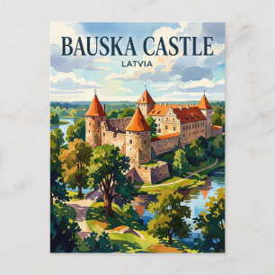 Bauska Castle Latvia Postcard