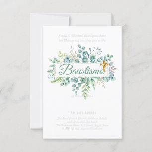 Baustismo Invitation Eucalyptus Greenery BUDGET