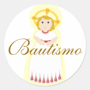 "Bautismo" Sticker-Customise Classic Round Sticker