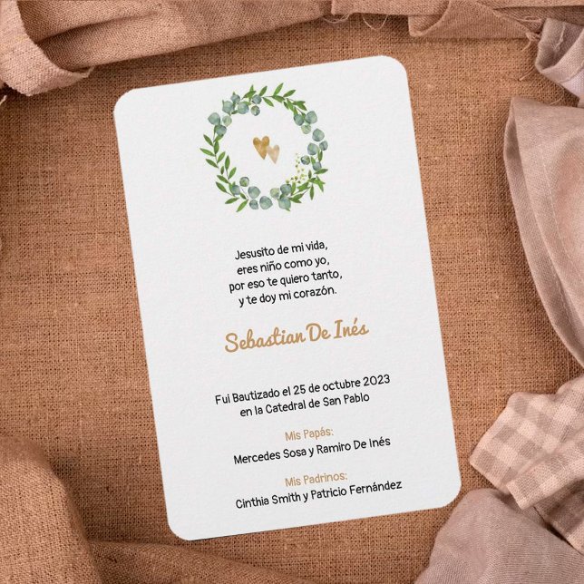 Bautizo Estampita Estampa Bookmark Baptism  Announcement (Creator Uploaded)