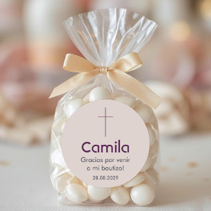 Bautizo in spanish Baptism Christening Favours Classic Round Sticker