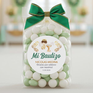 Bautizo in spanish Cute Baptism Christening Favour Classic Round Sticker