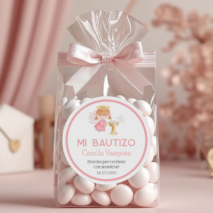 Bautizo in spanish Cute Baptism Christening Favour Classic Round Sticker