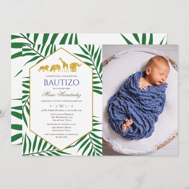 Bautizo Invitacione De bautizo Baptism Invitation (Front/Back)