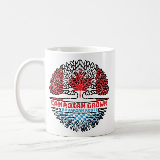 Bavaria Bavarian Canadian Canada Tree Roots Flag Coffee Mug (Left)