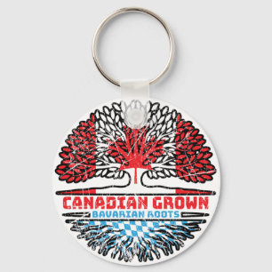 Bavaria Bavarian Canadian Canada Tree Roots Flag Key Ring