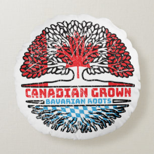Bavaria Bavarian Canadian Canada Tree Roots Flag Round Cushion